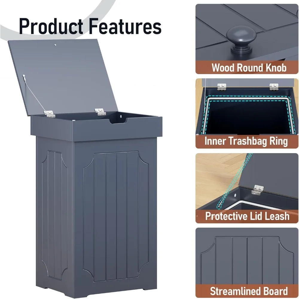 Weißer kleiner Badezimmer-Mülleimer im Vintage-Stil, 1,58 Gallonen/6 l, Abfallkorb – langlebiger Mülleimer für platzsparende Badezimmeraufbewahrung