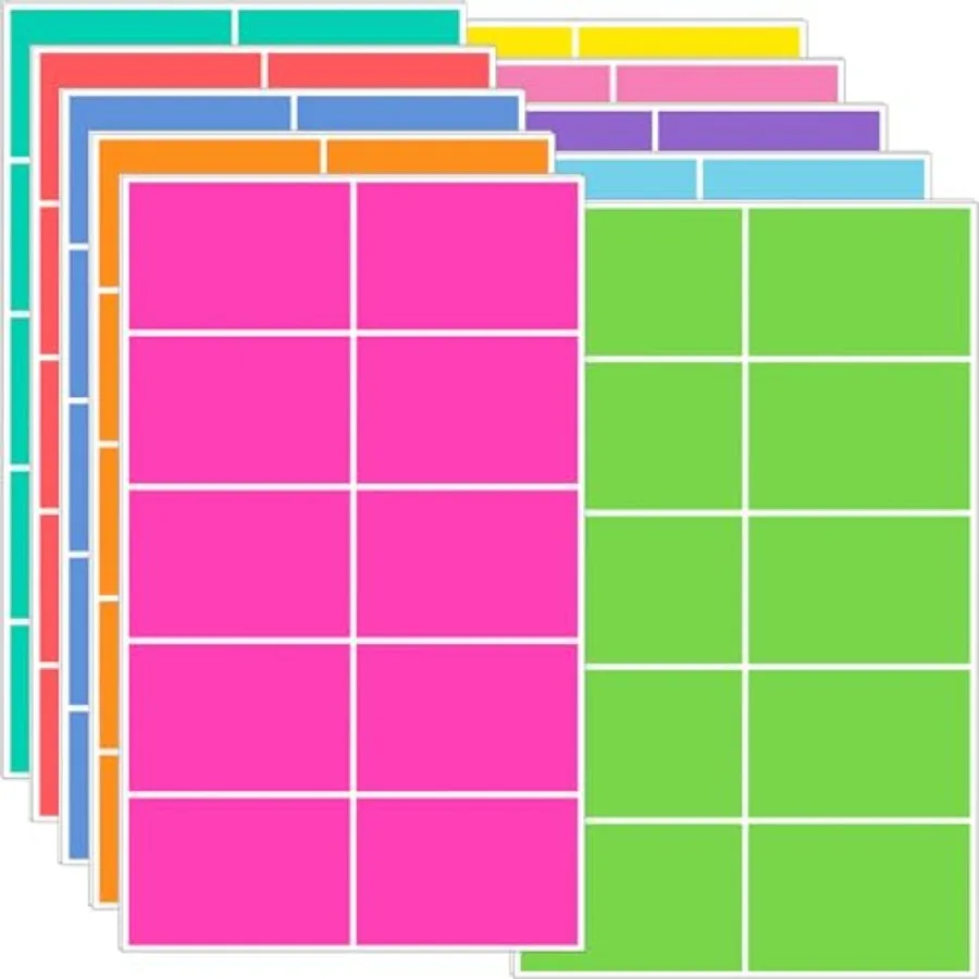 

Colored Labels Stickers 3" x 2", Moving Labels for Boxes, 10 Colors, Large Adhesive Moving Stickers, Rectangle Name Tags - 200