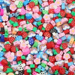 50-100Pcs Mushroom Plum Strawberry Rainbow Spacer Loose Beads for Jewelry Making DIY Charms Bracelet Necklace Accessories