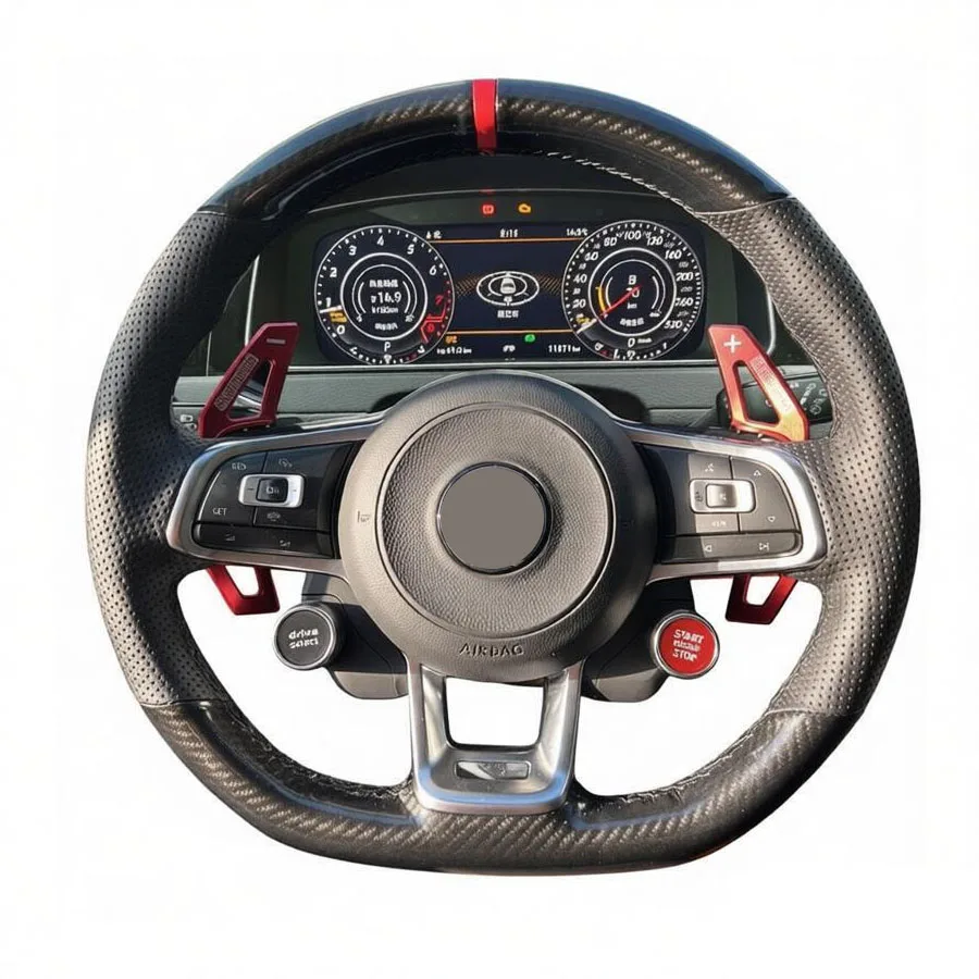 

Чехол на руль автомобиля из микрофибры для Volkswagen VW Golf 7 GTI Golf R MK7 VW Polo GTI Scirocco 2015 2016, аксессуар для интерьера автомобиля