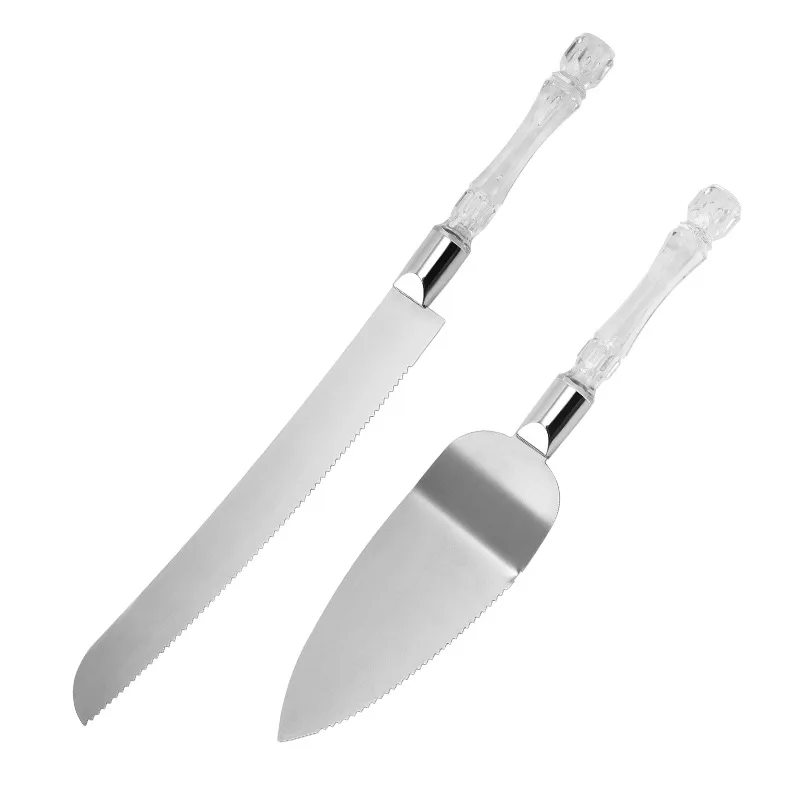 2Pcs Stainless Steel Cake Shovel Set Bread Pizza Knife Dessert Pie Fondant Divider Cutter Spatula Server Baking Tool for Wedding