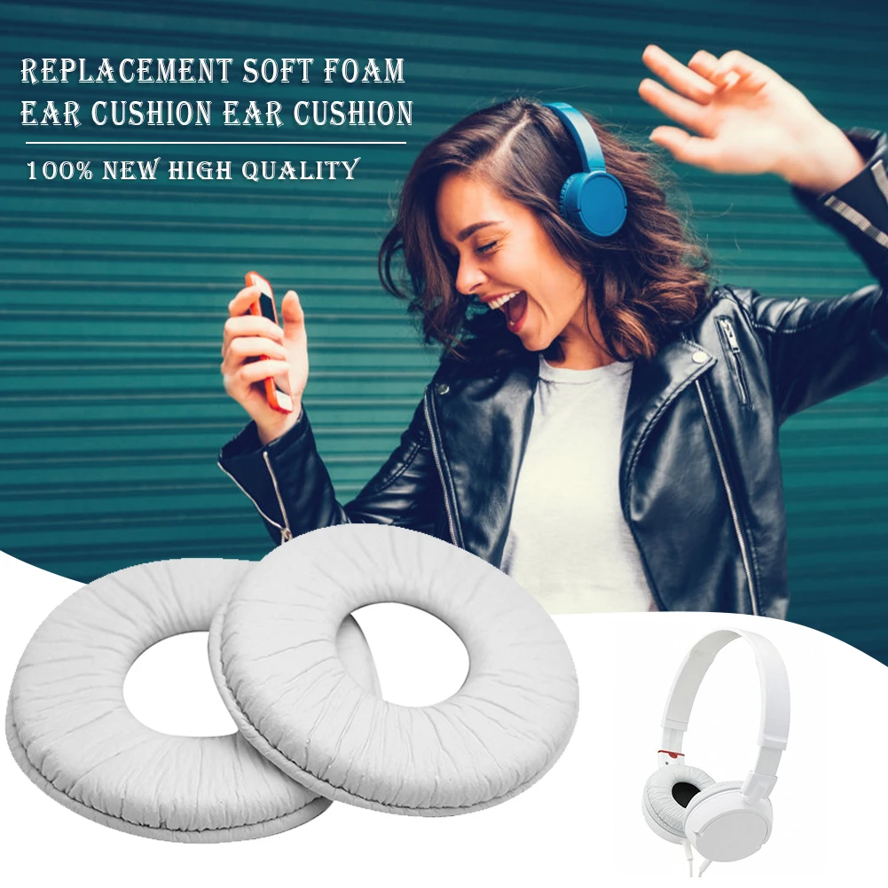 2pcs Ear Pads Cushion Black/White Soft Sponge Headphones Ear Pads Cover Comfort Headset Ear Cushion for SONY MDR-ZX100 ZX300