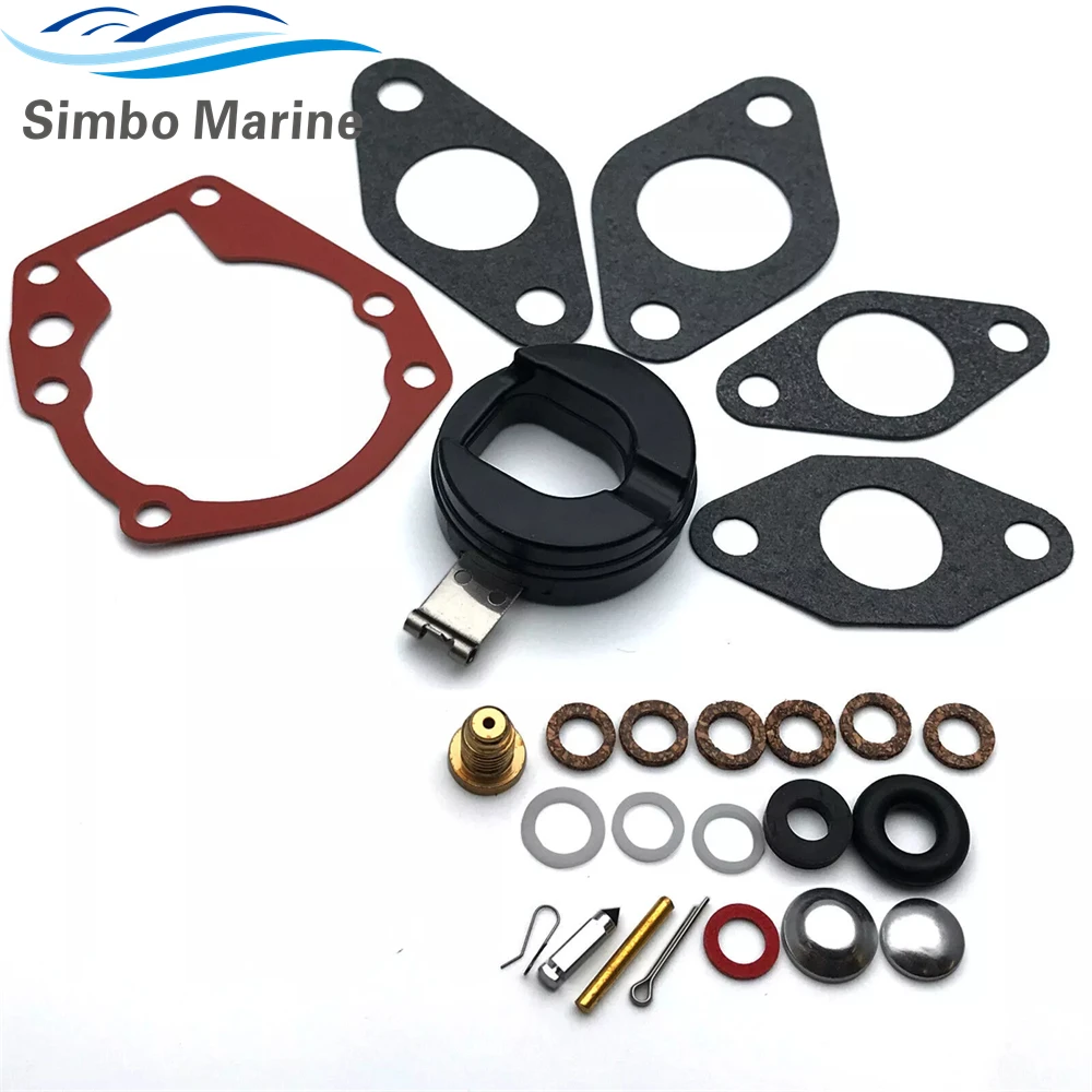 New For Johnson Evinrude 5hp 5.5hp 6hp 7.5hp 10hp 15hp Carburetor Kit w/ Float 382048  383052  383067  398532  439071 image 3