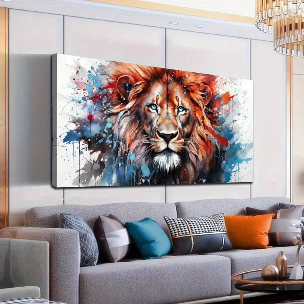 Graffiti Animal Lion Head Poster and Prints Modern Abstract Art Canvas Painting Wall Art Picture for Living Room Home Decor