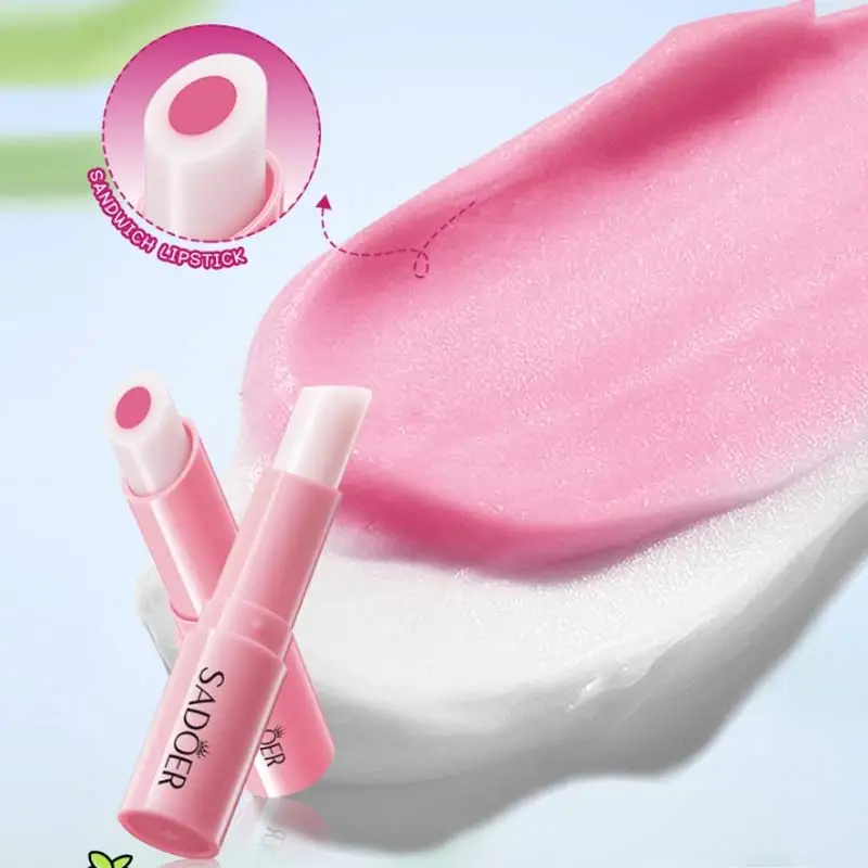 Bálsamo labial nutritivo de larga duración, lápiz labial de agua cambiante cálido de fresa, lápiz labial hidratante que cambia caliente, cuidado de labios coreano