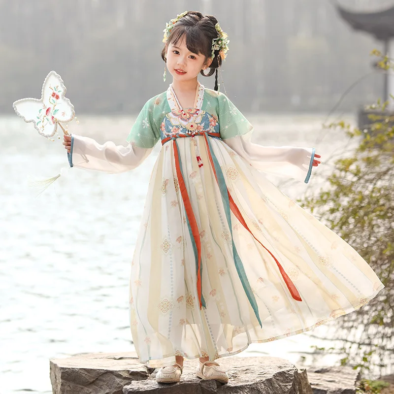 Girls Traditional Chinese Hanfu Dress Children's Performance Dress Girls' Skirt Chinese Style Ancient Costume Princess Dress