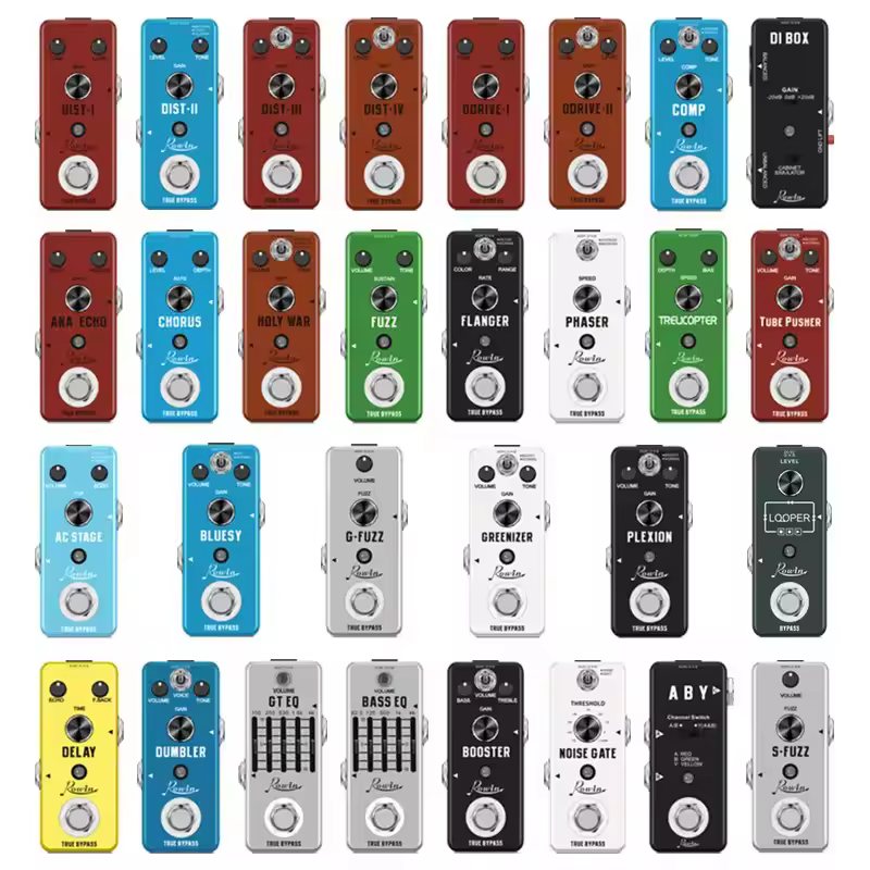 Rowin Noise Gate Pedal Guitar Delay Chorus Vibrolo Phaser Flanger Booster Compressor Bass Equalizer Effects Fuzz Overdrive DIST