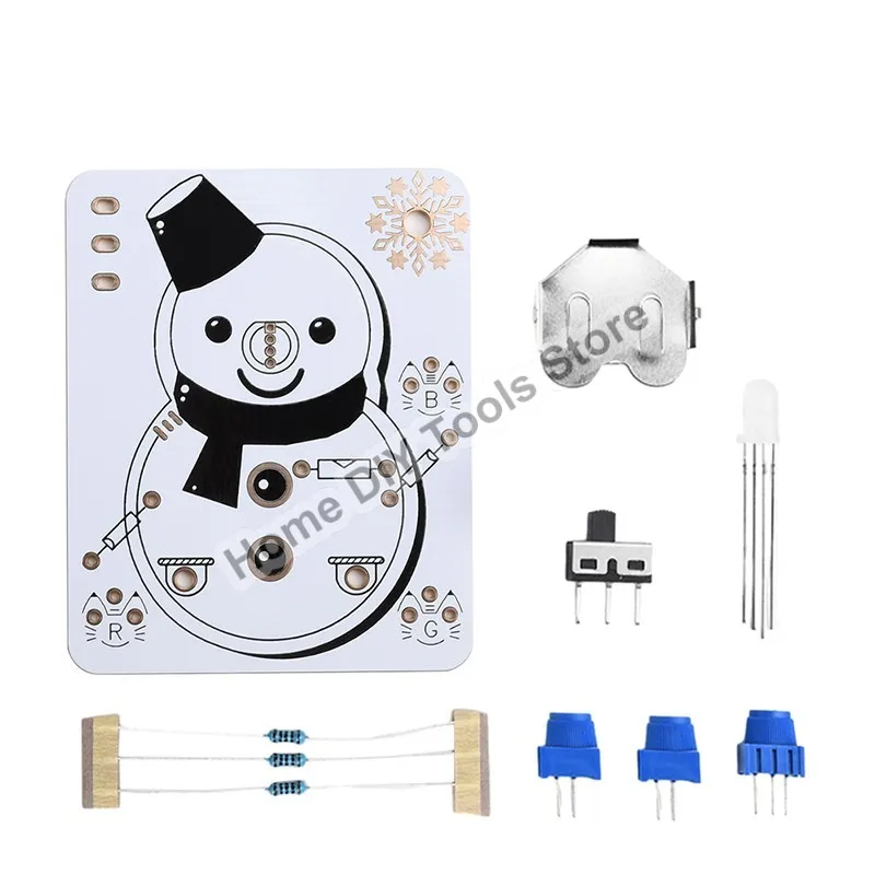 LED Snowman Electronic Beginner Learning Welding Fun DIY Kit Light Emitting Tube Module Electronic Circuit Boards