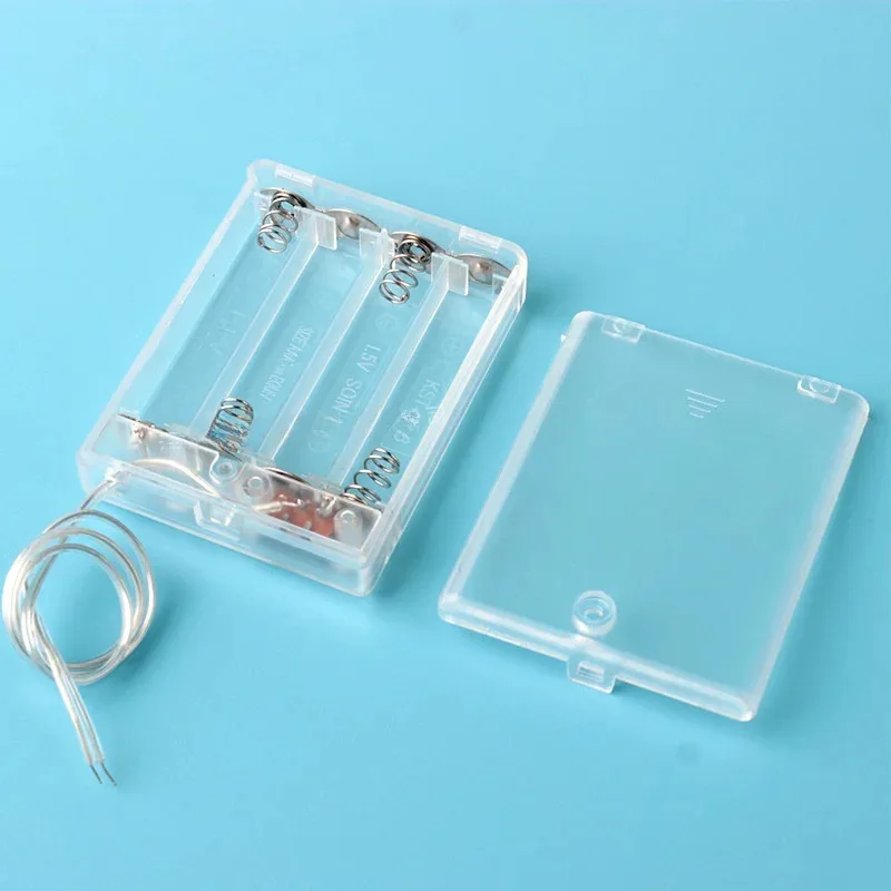 

Transparent Battery Box 4 AA Batteries 10pcs Lot