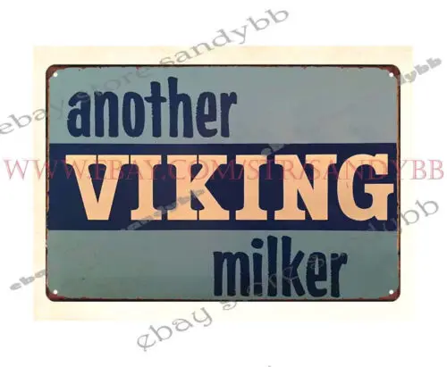 VIKING MILKER dairy farm milk cow cattle metal tin sign garage themed room