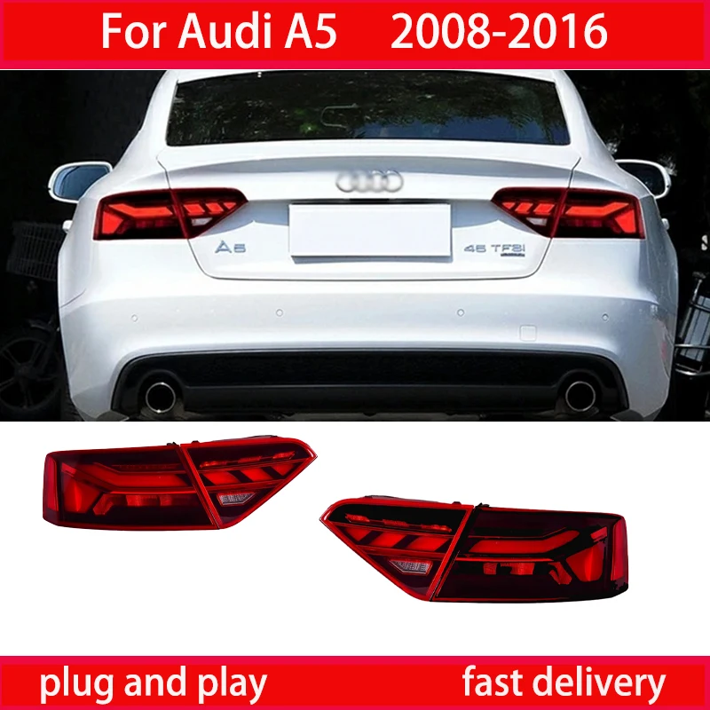 

For European standard Audi A5, A5L, S5 LED tail light assembly, 2008 - 2016. Yellow turn signal. Signal light component
