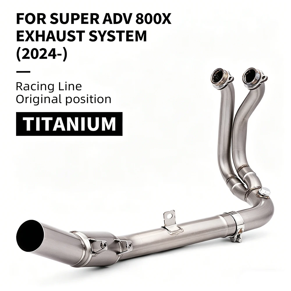 Professional Motorcycle Titanium Exhaust Escape For Kove 800X Adventure RALLY Pro 2023 2024 Front Link Pipe fit Original Muffler