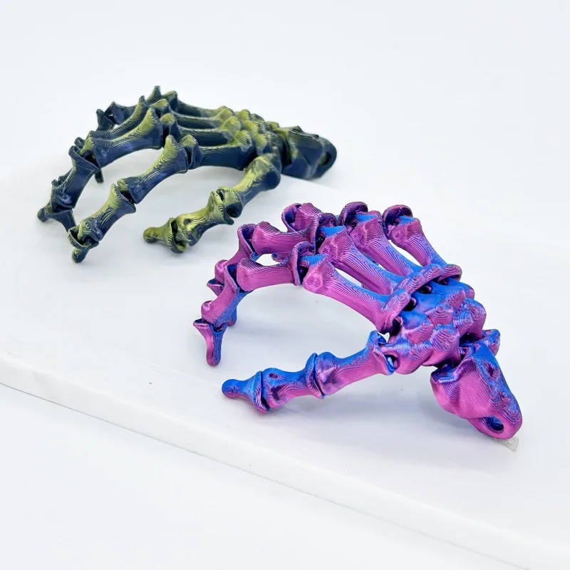 

3D Printed Skeleton Hand HalloweenDecoration Horror Rotating Fidget Toys DIY Haunted House Ornament Accent for Spooky Gifts