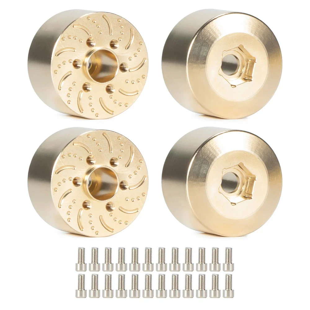 Brass Weights 12mm Hex Brake Disc Wheels Adapter for 1.9 2.2 Beadlock Rims SCX10 Capra TRX4 TRX6 VS4-10 Gen8 Element RC Enduro