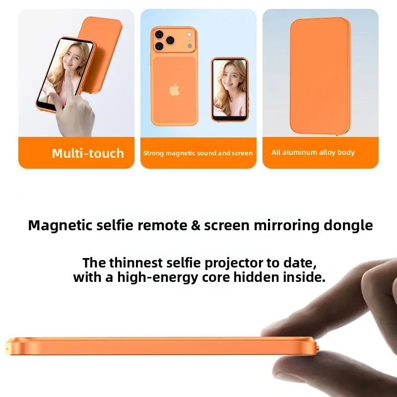 Wireless Bluetooth selfie display, magnetic selfie on the back of the mobile phone with the same screen device