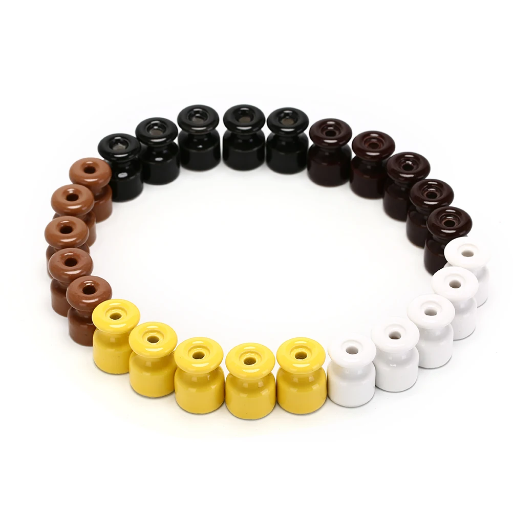 5Pcs/lot Ceramic Insulator for Wall Wiring Ceramic Insulators Porcelain Insulator High Frequency Electric Porcelain