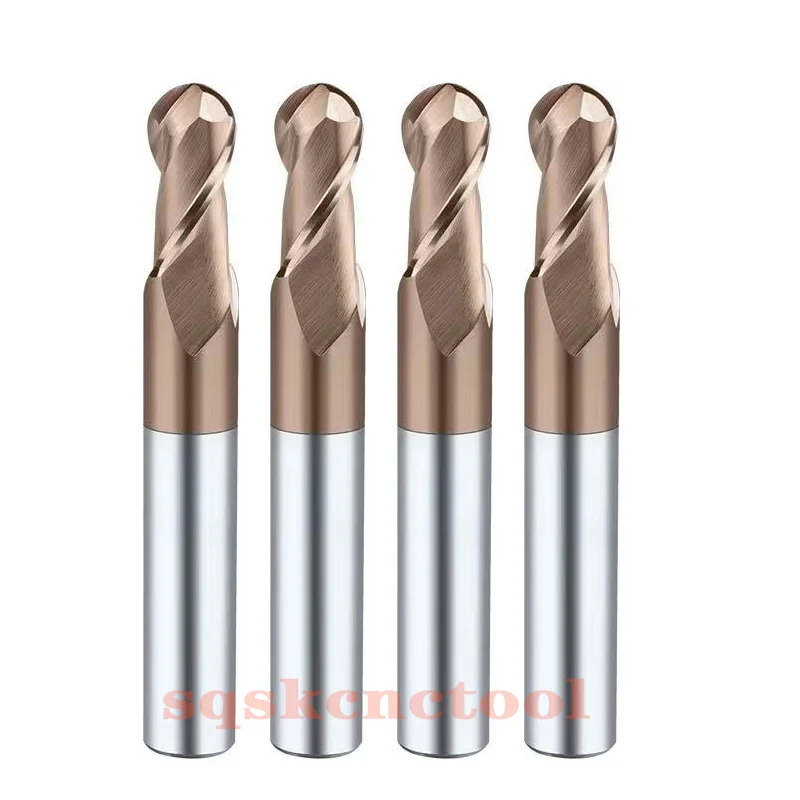 Ball Nose End Mill Tungsten Carbide Cutter  CNC Router Bit Milling Tool 55°  R0.5 2mm 10mm 12mm HRC45 55 65 2Flute Cutting Tools