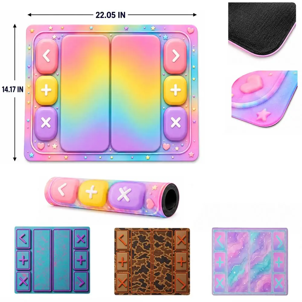 Rounded Buttons Fidget Trading Mat Rubber Backing Waterproof Squishy Swap Board Soft Smooth Easy to Roll Desktop Table Pad