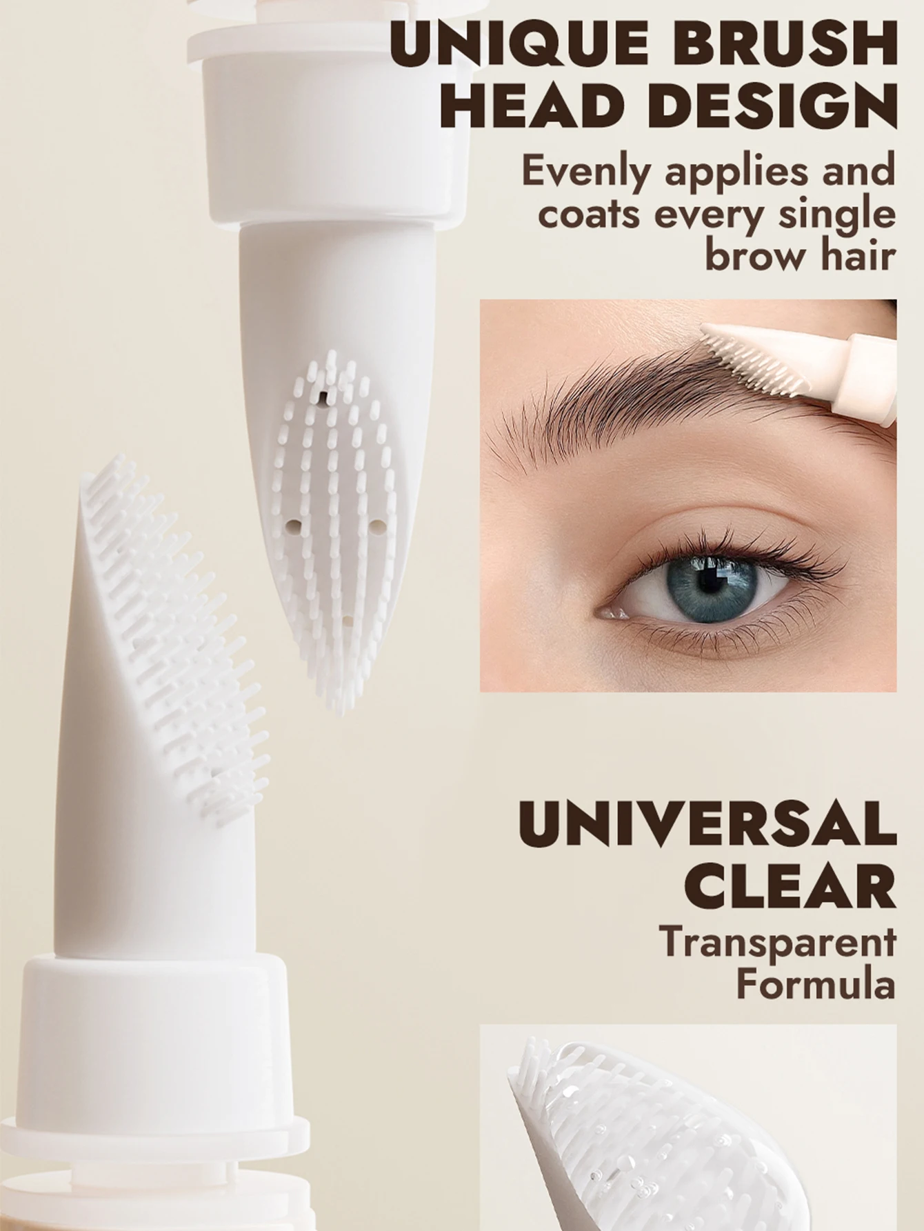Gel à sourcils transparent – Formule légère et non frappe avec applicateur micro-peigne pour une couverture uniforme, texture naturelle et br parfait