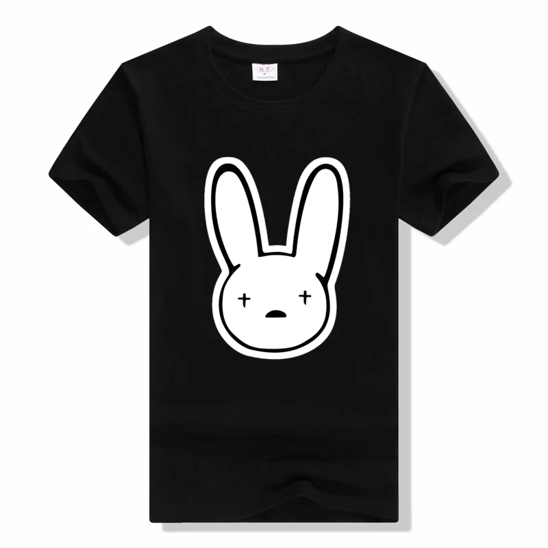 New bad Bunny Rabbit Pure Cotton Print T Shirt Summer Short Sleeves Loose Breathable Cartoon Casual t shirt