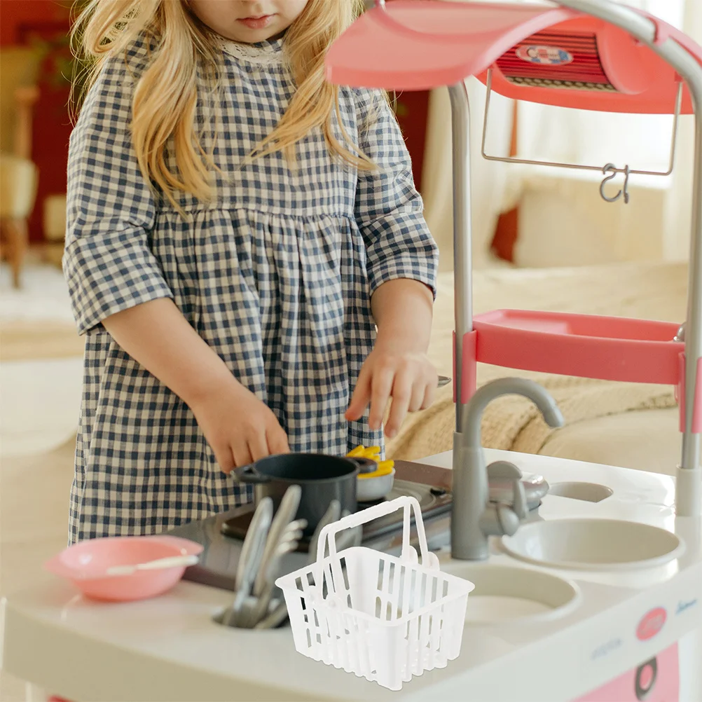 

12Pcs Mini Tote Basket Kids Shopping Baskets Small Plastic Baskets for Pretend Play House Game Organizers Smooth Safe Edge