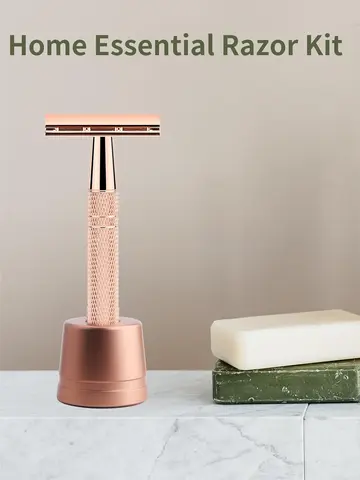Reusable Double Edge Safety Razor for Women, Single Blade Razors for Men, with 10 PCs Razor Blades, Metal DE Razor for Shave