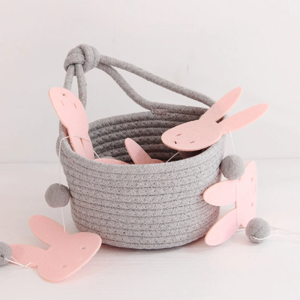 

Cotton Rope Storage Basket Hangers Clothes Nordic Dog Organizer Nursery Laundry Baskets Wall Hanging Woven Blanket