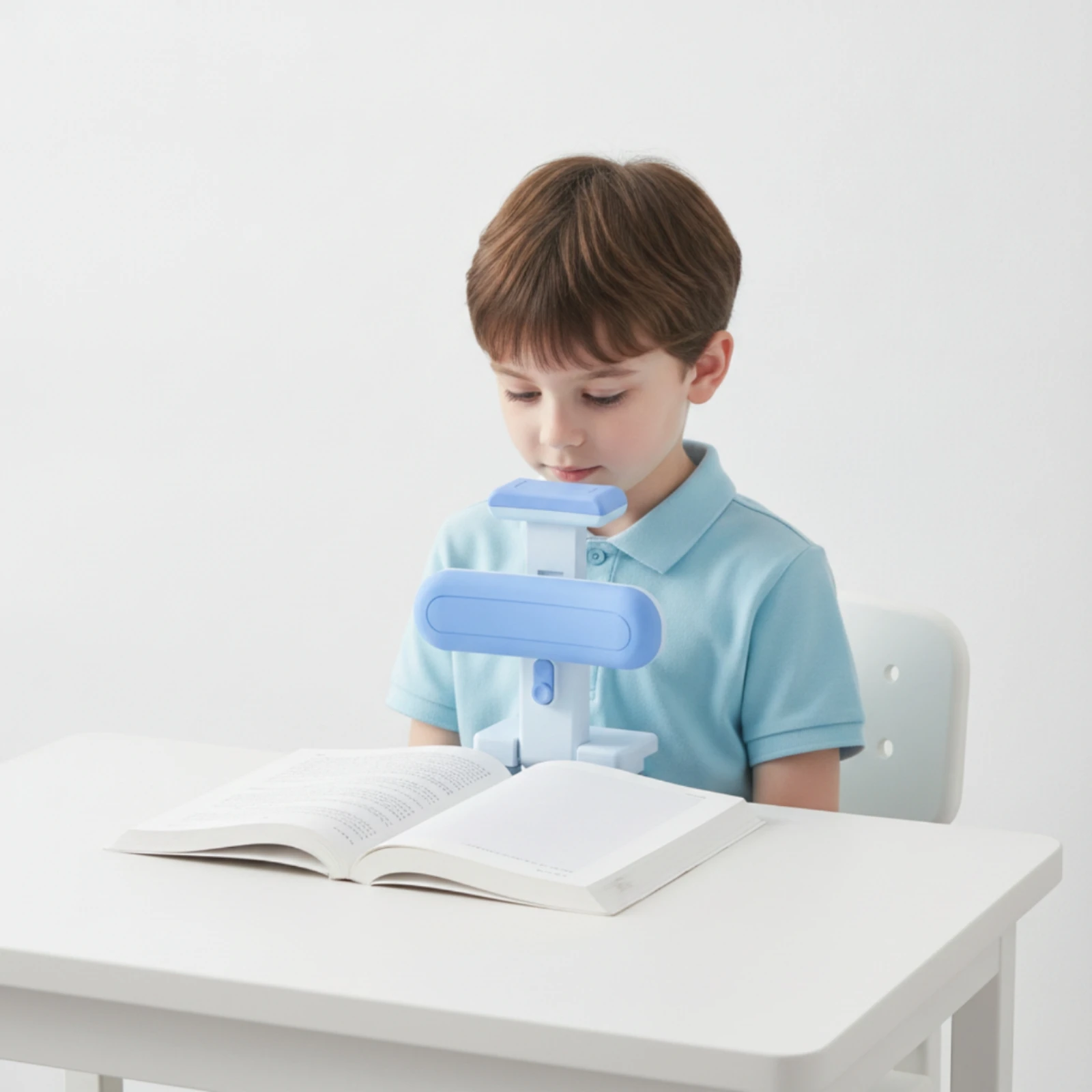 Posture Correction Support with Chin-Rest Desktop-Mounted Adjustable Ergonomic for Students, Writing, Study Desk