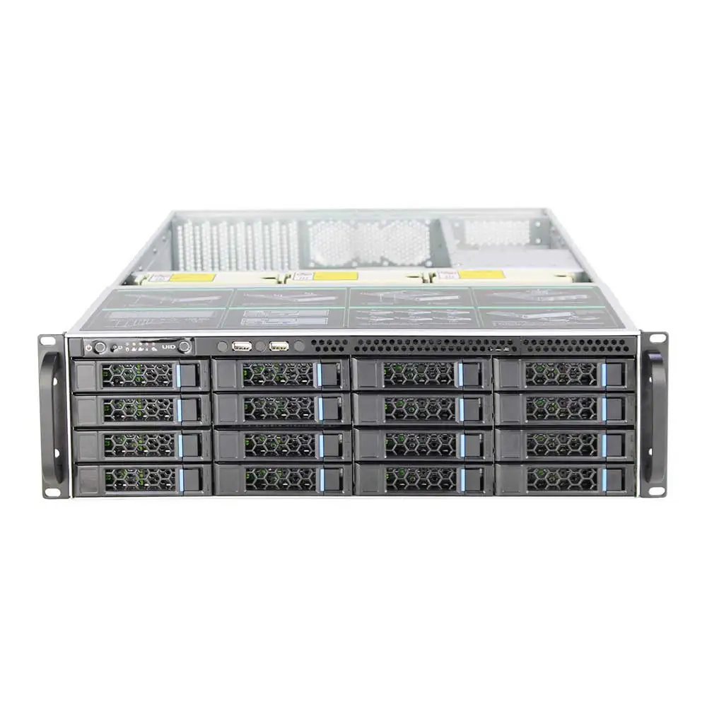 Storage Server Chassis 3U Rackmount Hotswap server Case 16 hard disk box Support MAX 12 