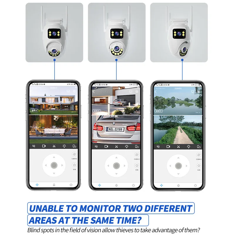 2.4G كاميرا مراقبة لاسلكية واي فاي HD 4MP عدسة مزدوجة اتجاهين للرؤية الليلية جهاز اتصال داخلي IP66 مقاوم للماء كشف الإنسان ث