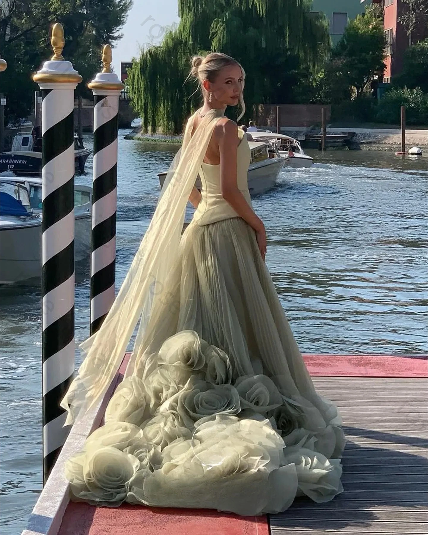Sharon Said – robe de soirée de princesse verte, sans bretelles, à volants, ligne a, pour fête de mariage, robe formelle personnalisée, haute qualité, SS230