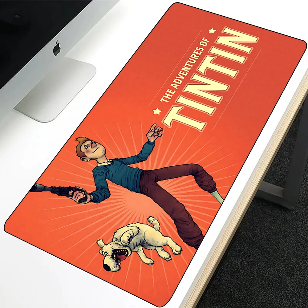 The Adventures Of Tintines Mousepad HD Printing Computer Gamers Locking Edge Non-slip Mouse Pad XXL90x40cm Keyboard PC Desk Pad