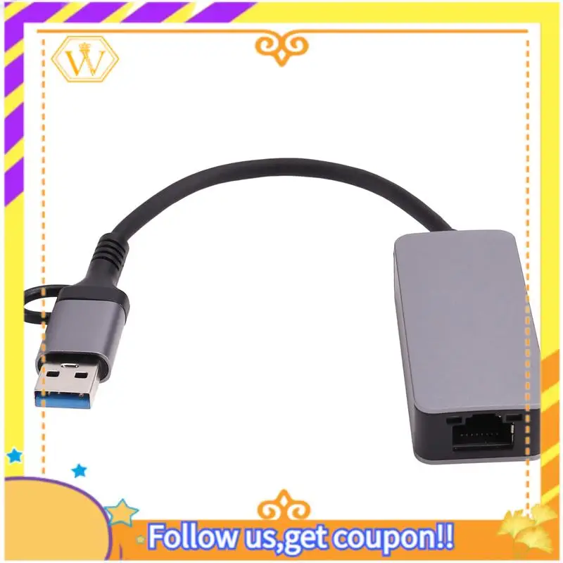 A01K-2.5 Gigabit Ethernet Adapter Type-C USB 3.0 To RJ45 LAN 2500Mbps High Speed 2.5G Network Card For NAS Laptop PC