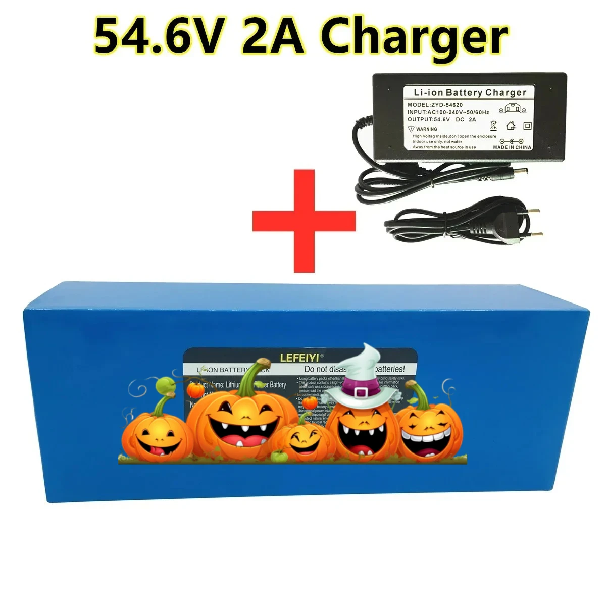 Newly upgraded 48V 15Ah 18650 13S5P 1000W lithium battery pack suitable for various electric commuting devices+54.6V 2A charger
