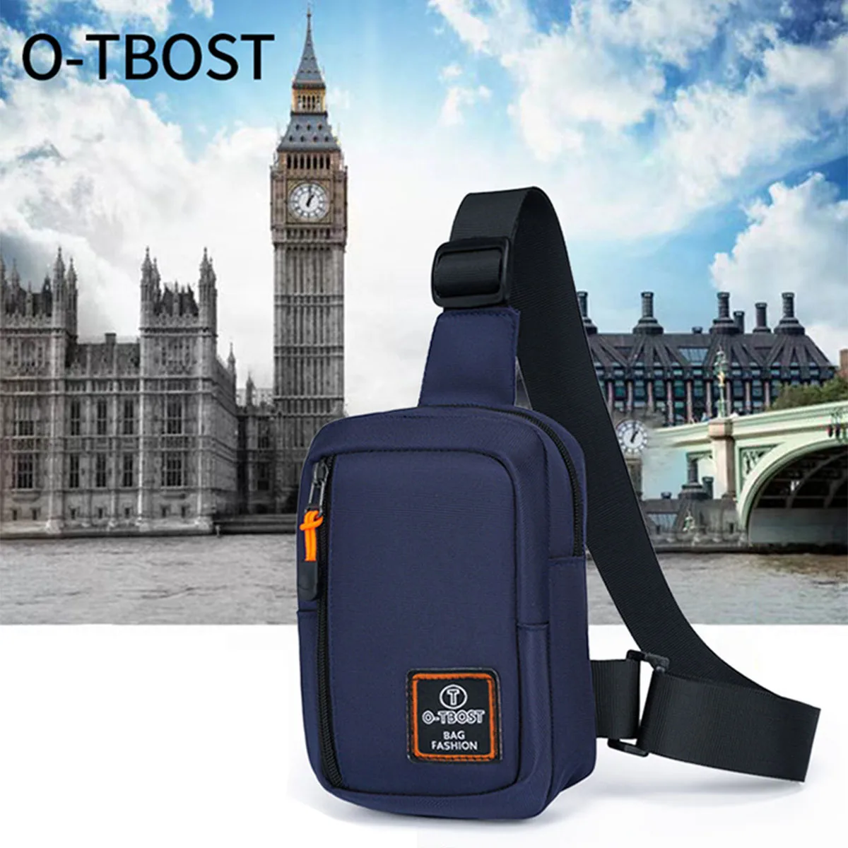

Men's Oxford Cloth Chest Bag Multi-Layer Storage Single Shoulder Phone Bag Durable Pouch for Outdoor Activities