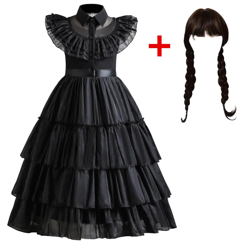 Wednesday Costume Girl 2024 Hot Moive Wednesday Girls Halloween Costume Easter Carnival Halloween Costume for Kids