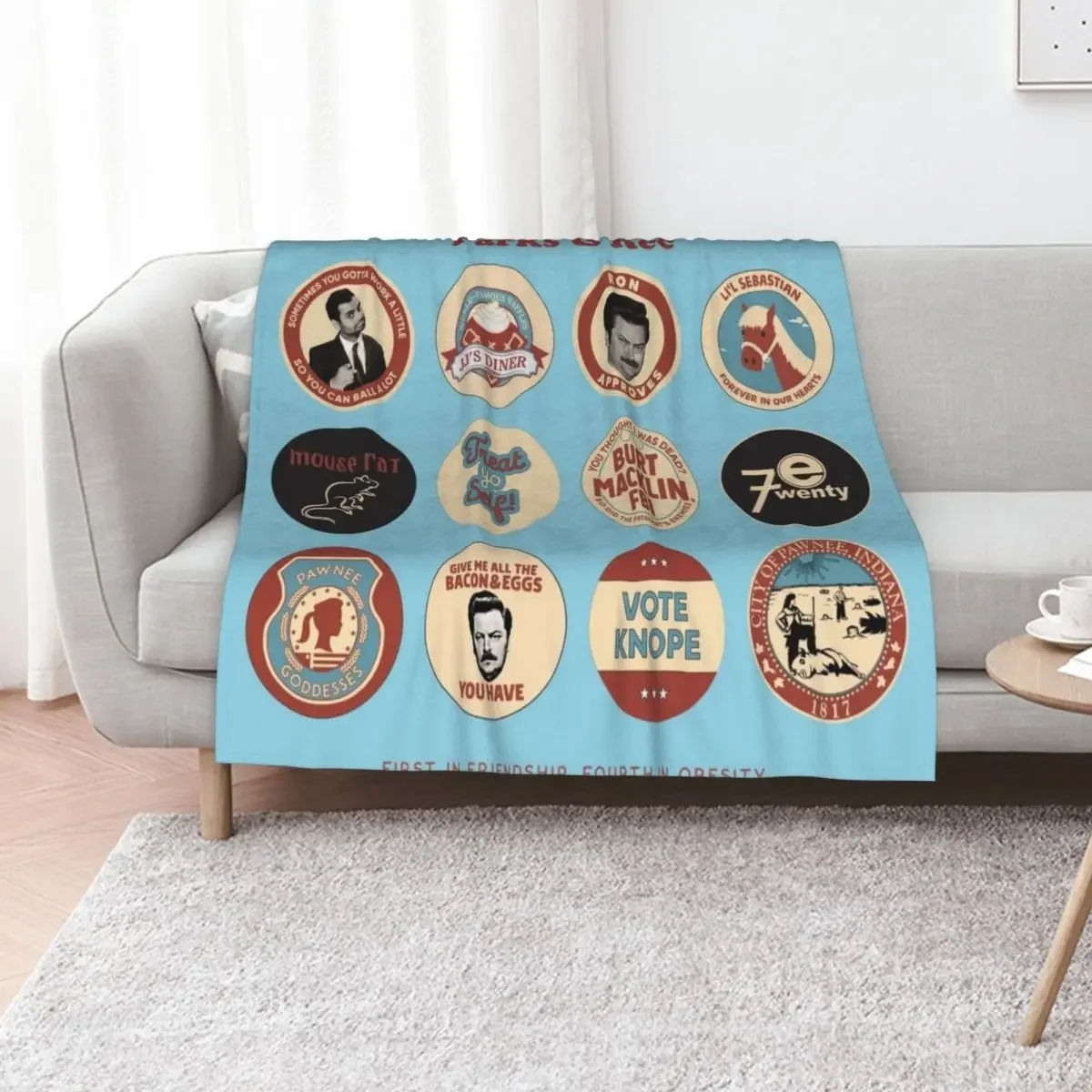 

Parks and Rec Throw Blanket Sofa Quilt Sleeping Bag Soft Plaid Designers Blankets