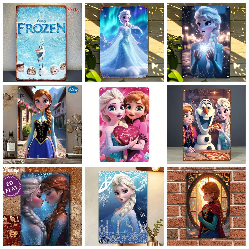 

Miniso Frozen Sisters Deep Bond Poster Metal Plaque Retro Decorative Plate Bar Garage Club Metal Sign Wall Decoration