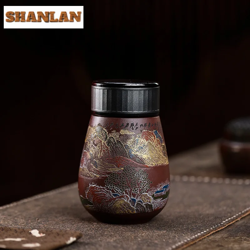 

400ml Yixing Purple Clay Mountains Of Gold And Silver Coffee Mug Latte Cereal Mug Afternoon Tea Mug Office Water Cup Teaset Gift