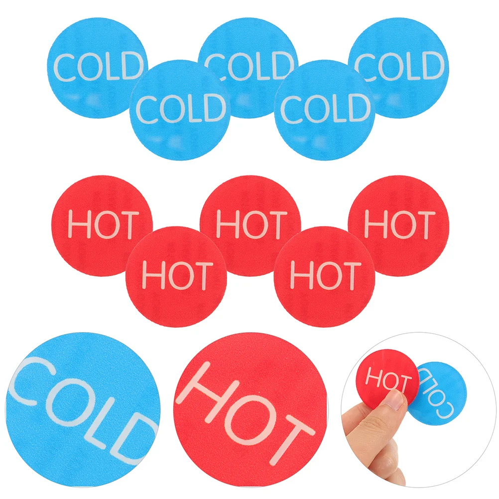 20pcs Cold Hot Water Labels Acrylic Sticker Signs For Bathroom Faucet Temperature Indicator Safety Decal Hotel Restaurant Shower