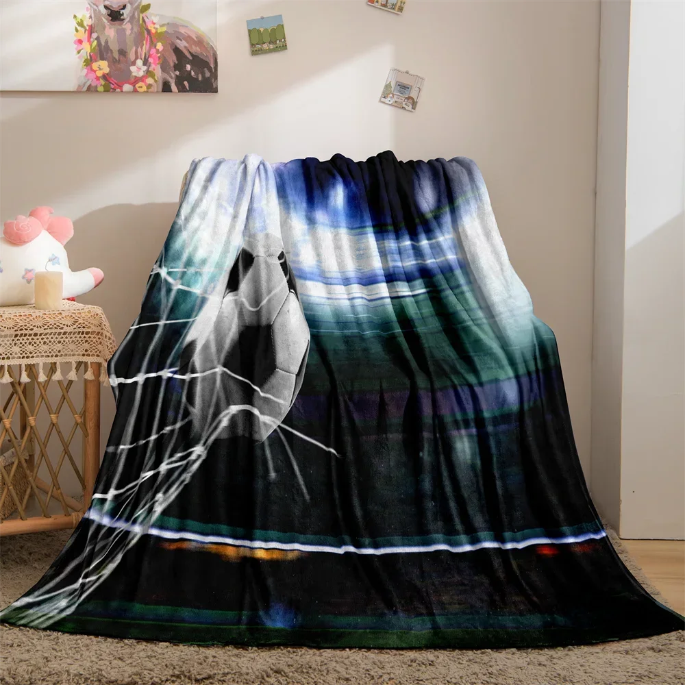 

3d Printed Blanket Soccer Throw Blanket 3D Print Football Pattern Blanket for Soccer Fans for Children Birthday Christmas Gift