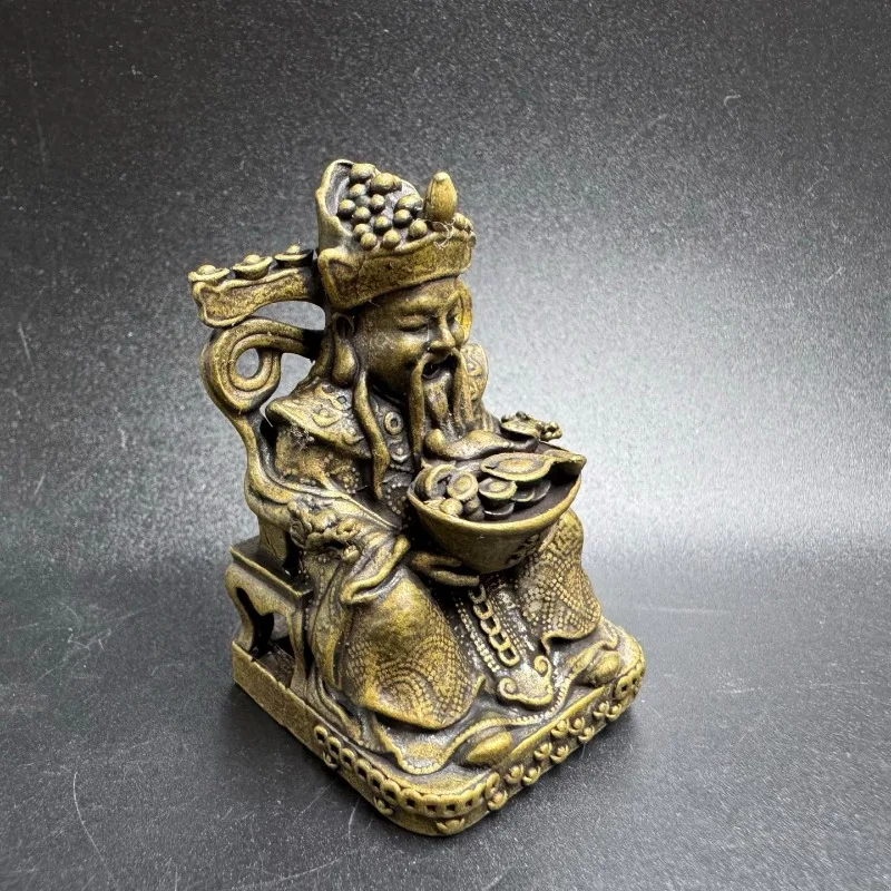 New Brass God of Wealth Ornament, Martial God of Wealth Guan Yu Treasure Basin, God of Wealth