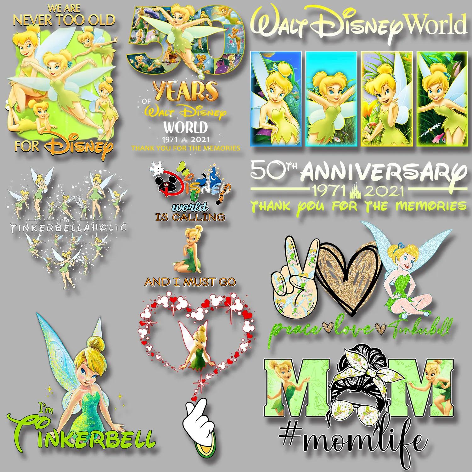 

Tinker Bell Adorable Cartoon Stickers Iron-on Transfers for Clothing Firm and Fadeless Easy to Use DIY Appliques
