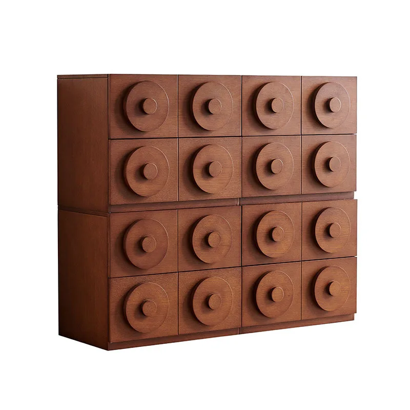 

Retro card door solid wood dining side medieval storage chest living room TV bedside table