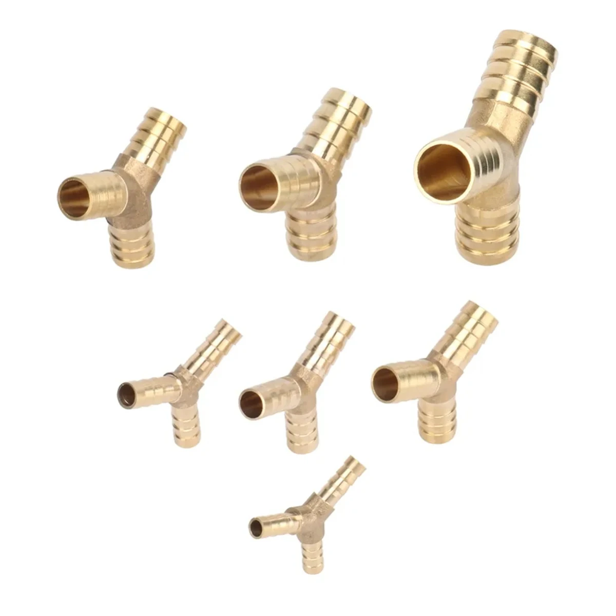 Y-Shaped All-Copper Quick Connector 6/8/10/12/14/16/19mm Interface Barbed Tee Joint Pneumatic Pipe 3-Way Coupling Pipe Fittings