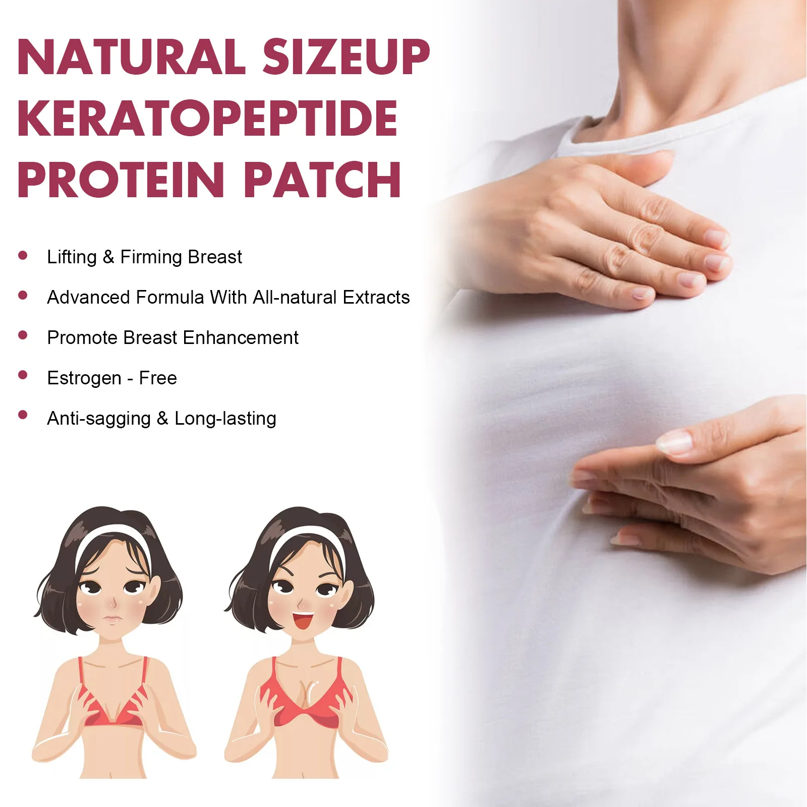 Breast Enlargement Patch Promote Female Hormone Bust Size Increasing Bigger Boobs Chest Firming Tightening Breast Lift Up Patch