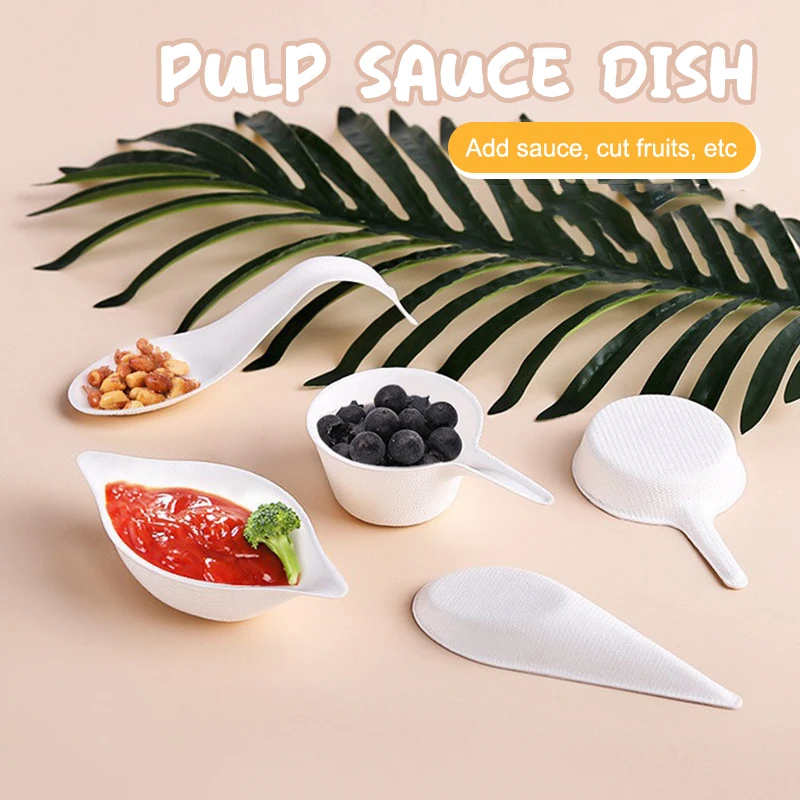 

25 Pcs Tasting Dishes Disposable Dishes - Home Compostable Microwavable And Freezable White Bagasse Food