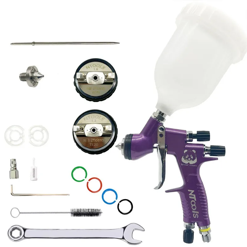 

Пистолет-распылитель HVLP, пистолеты-распылители с насадкой 1,3 мм и 1,8 мм, чашка 600 мл, воздушный распылитель краски, подходит для автомобилей, лак