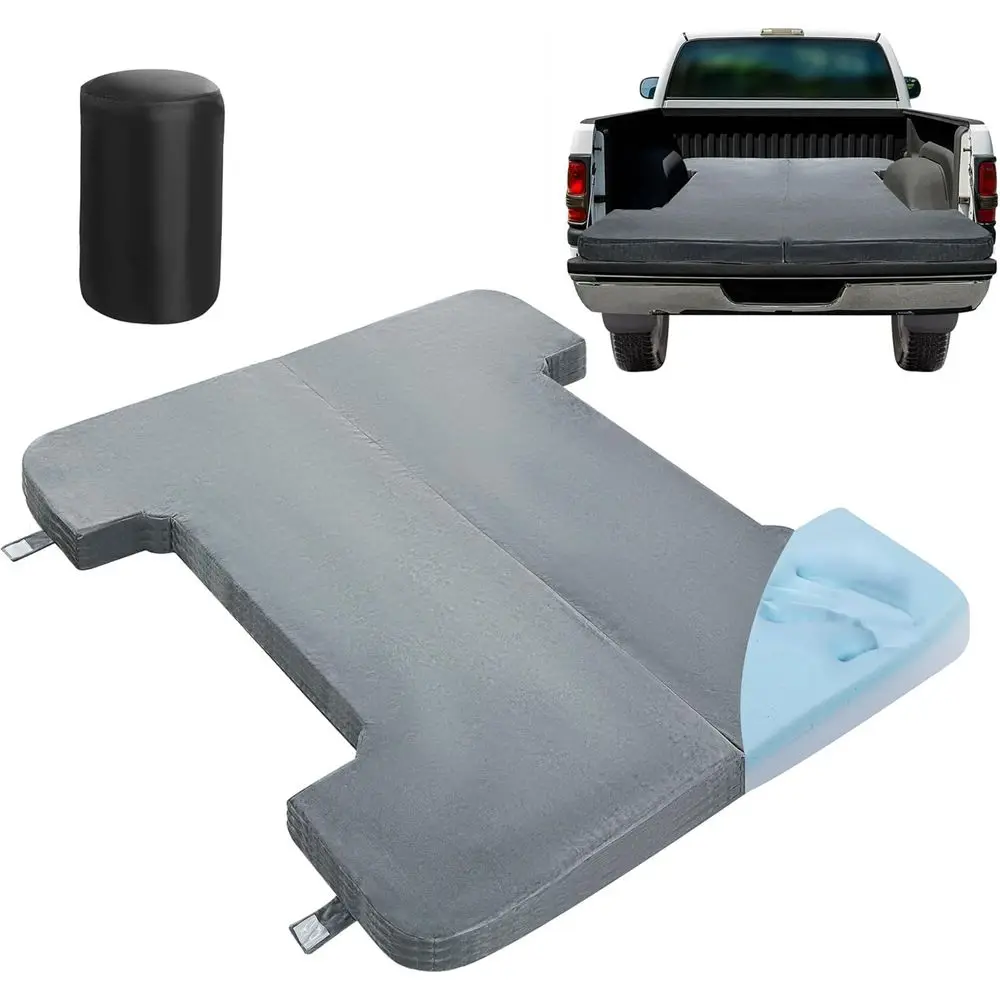 

Folding Truck Bed Mattress 6-6.5 Ton, 2.5 Thick, Grey, Camping Tent for Pickup Trucks