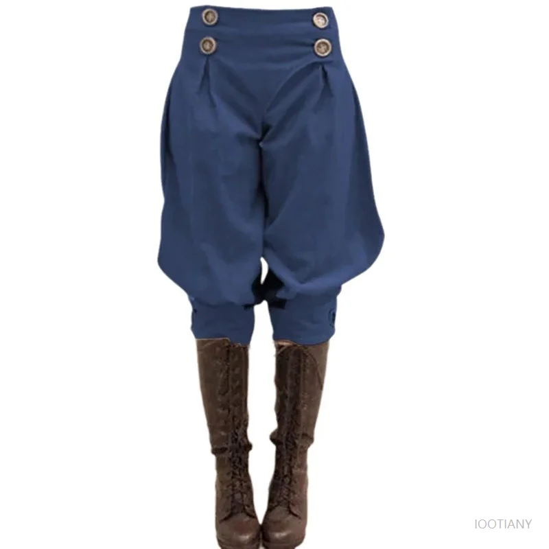 

Vintage Steampunk Trousers Women Renaissance Medieval Pants Brown Horseman Castaways Costume Colonial Bloomers Pirate Trouser